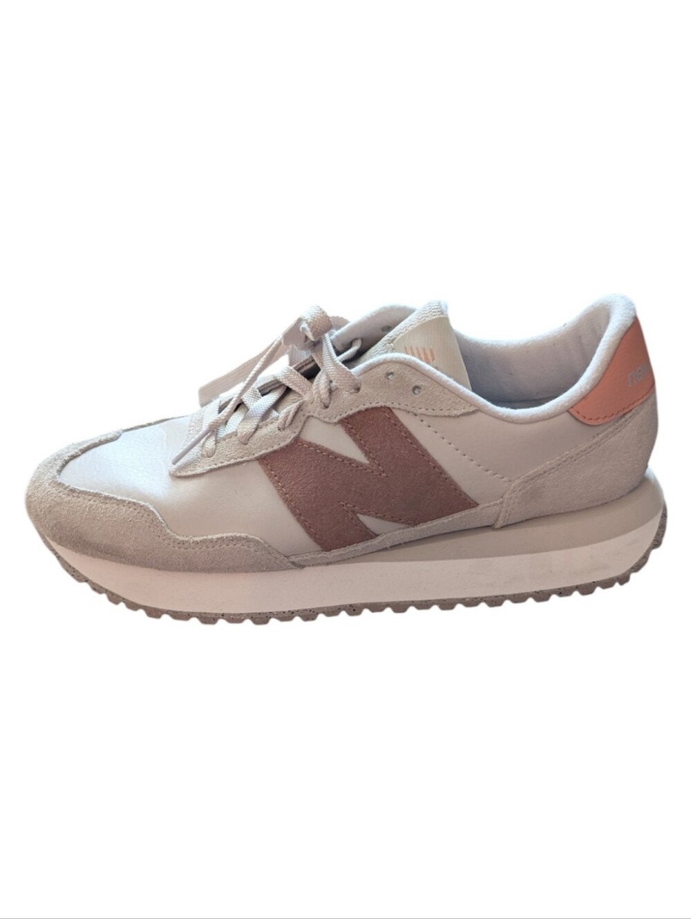 New Balance Women's 237 Sneakers Beige Pink Colorblock - Picture 11 of 13